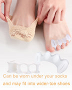 Golbylicc 2Pairs Toe Separators Toe Spacers for Women Men to Correct Bunion, Relieve Feet Pain, Foot Alignment, Toe Straightener