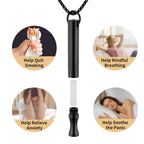 LAMKHOO Breathing Necklace to Quit Smoking and Vaping with Refillable Mint Pods Stop Smoking Aids Fidget Necklace for Anxiety Re