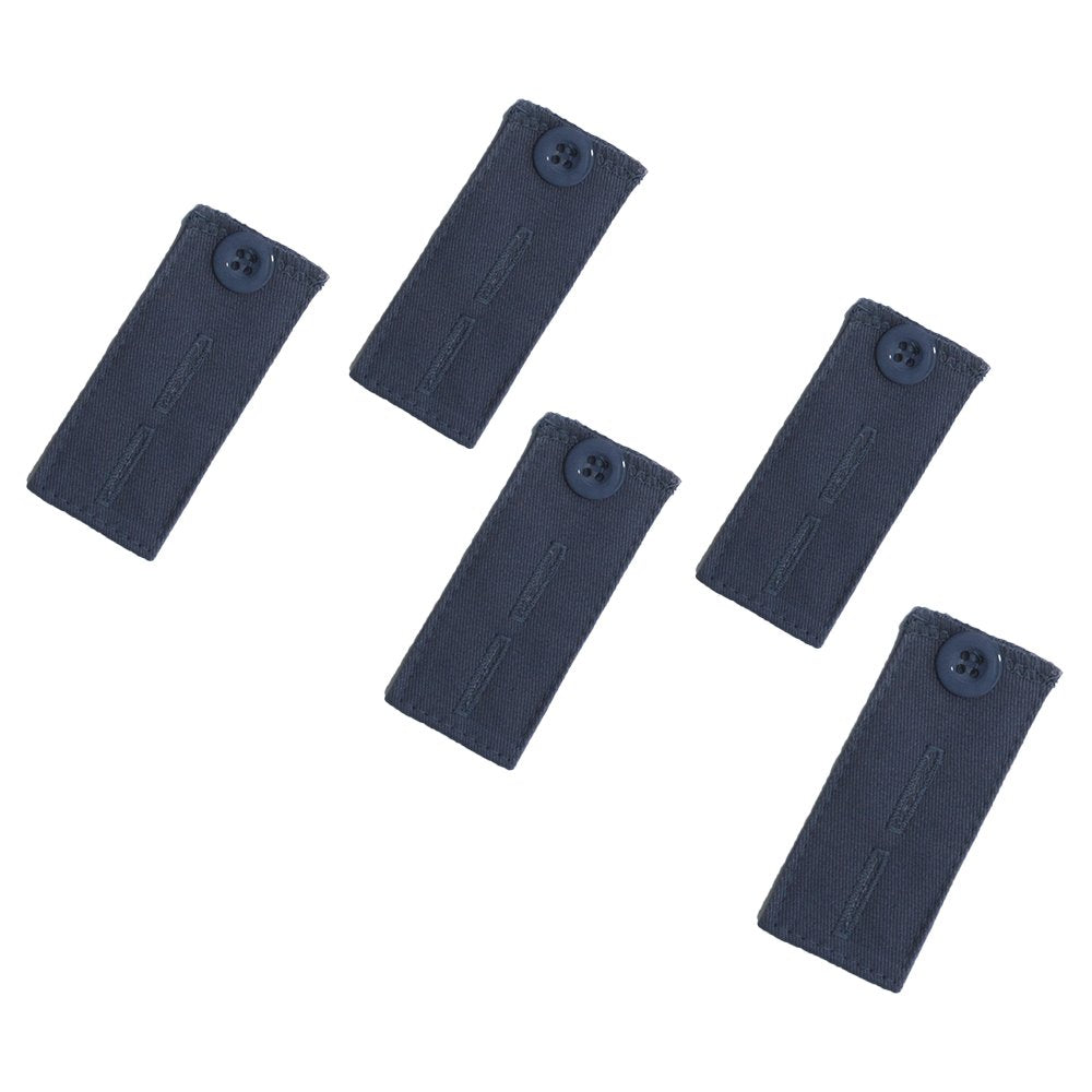 25-Pack Pant Waistband Extension - Adjustable Cotton Button (5 of Each: Black, Khaki, Navy Blue, Brown, Taupe Grey) - Instant Br