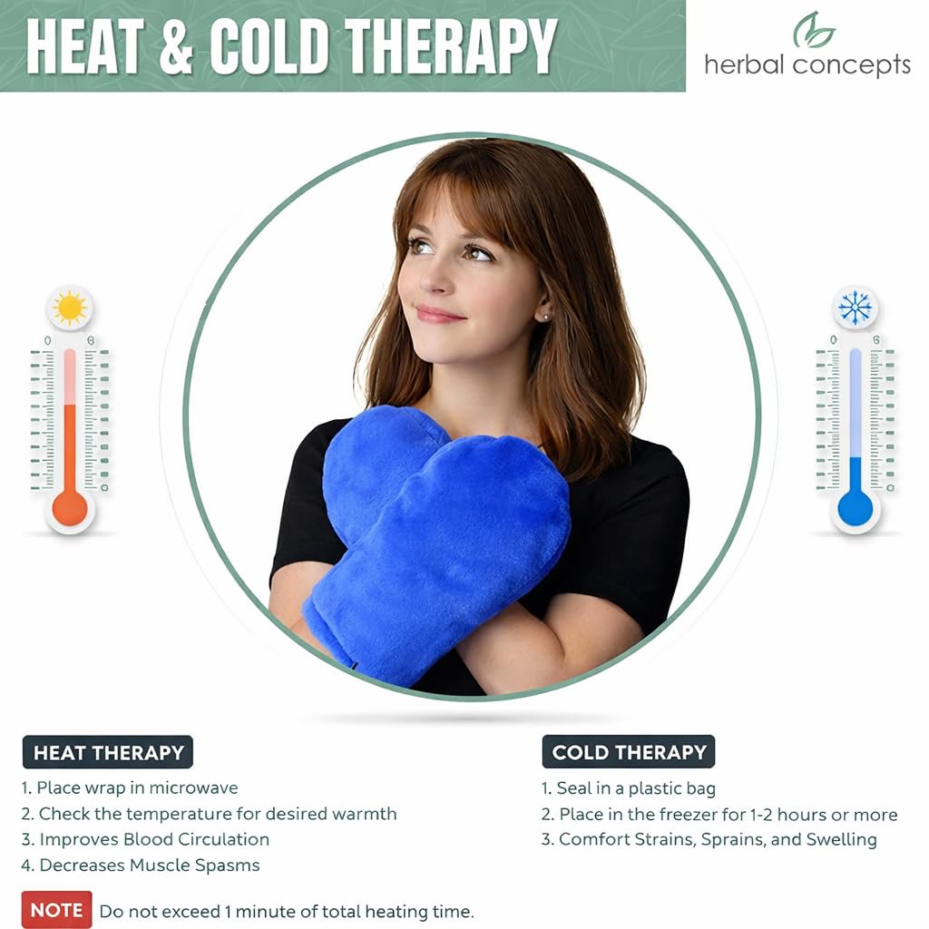 Comfort Mitts Hot/Cold Aromatherapy Microwaveable Hand Wrap for Soothing Relief of Sore Hands and Swelling