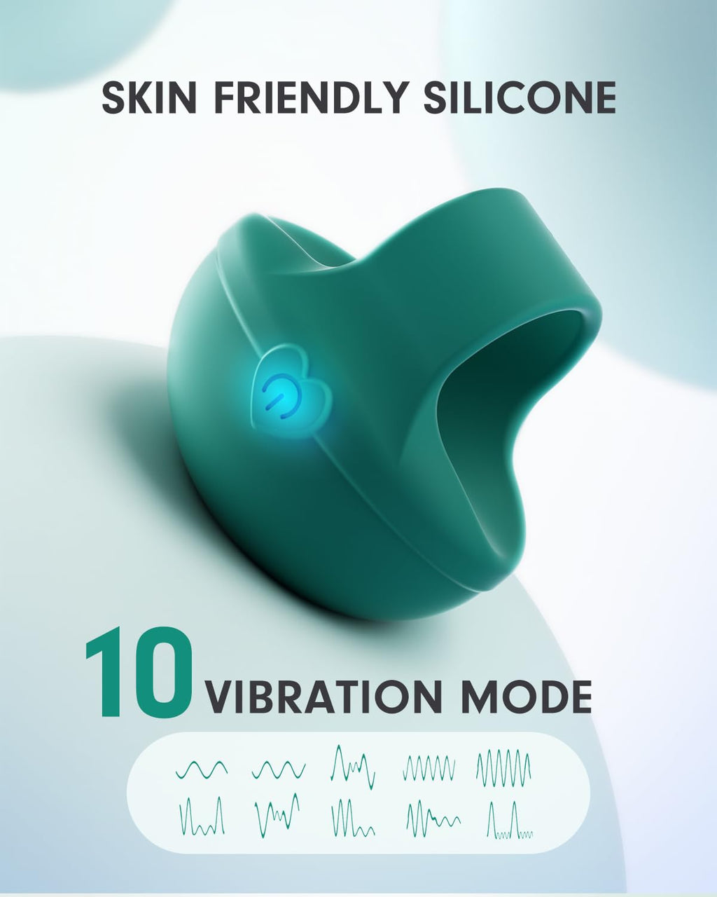 Pinkmini Portable Facial Massager, Waterproof Rechargeable Powerful Multifunctional Eye, Finger and Body Mini Massager (Green)