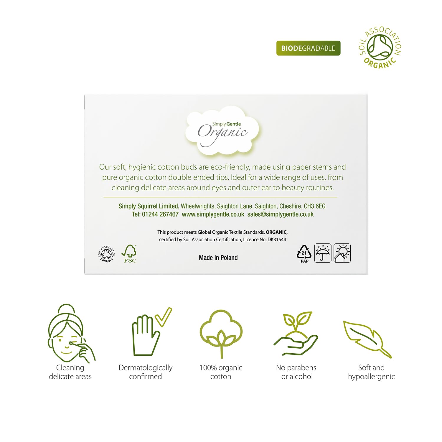 Simply Gentle Organic Cotton - Pack of 200 Buds