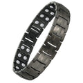 Feraco Magnetic Bracelet for Men Titanium Steel Magnetic Bracelet for Men with Double Row Magnets Adjustable (Gray)