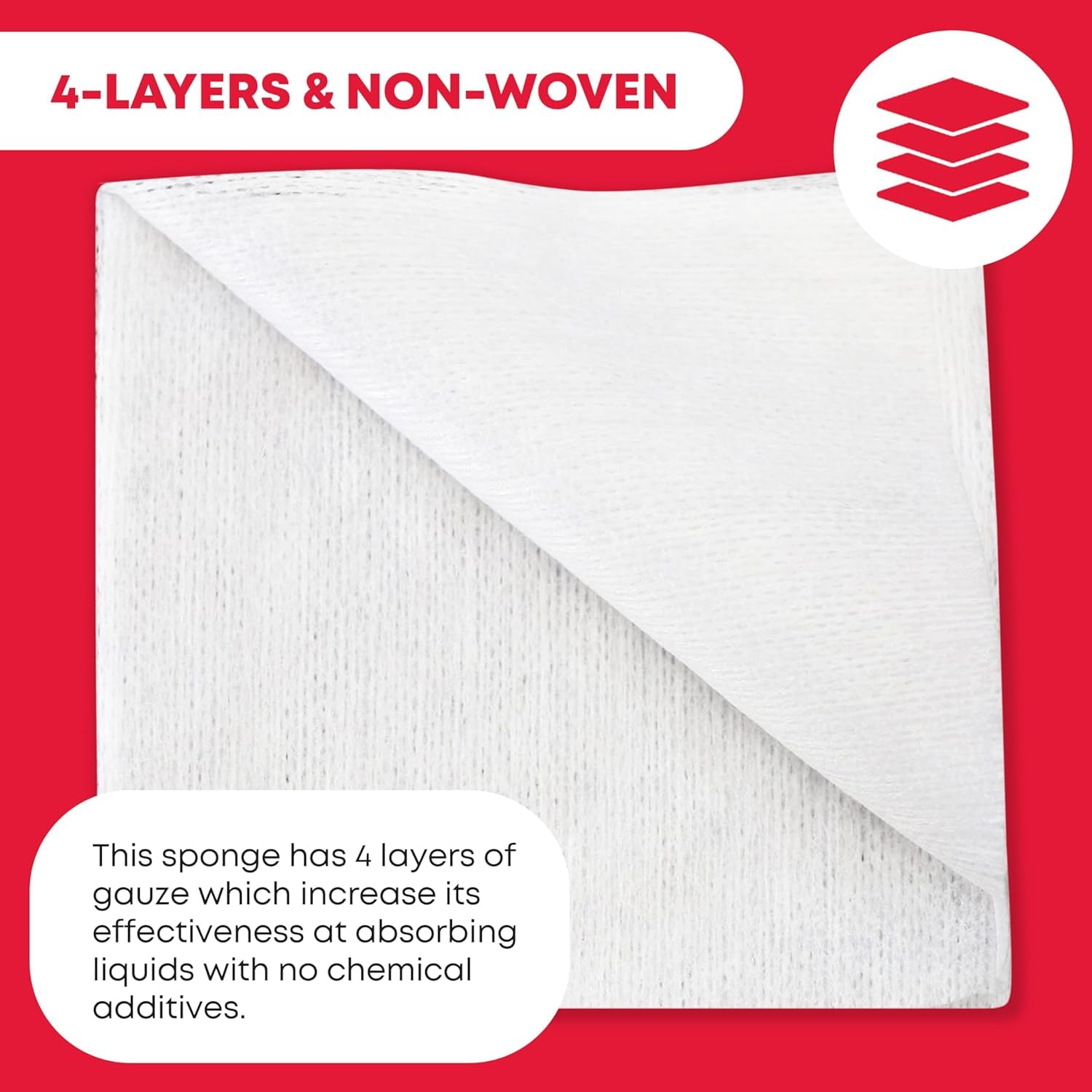Ever Ready First Aid Non-Woven Sponges, 4 x 4, 4 Ply - 200 Count