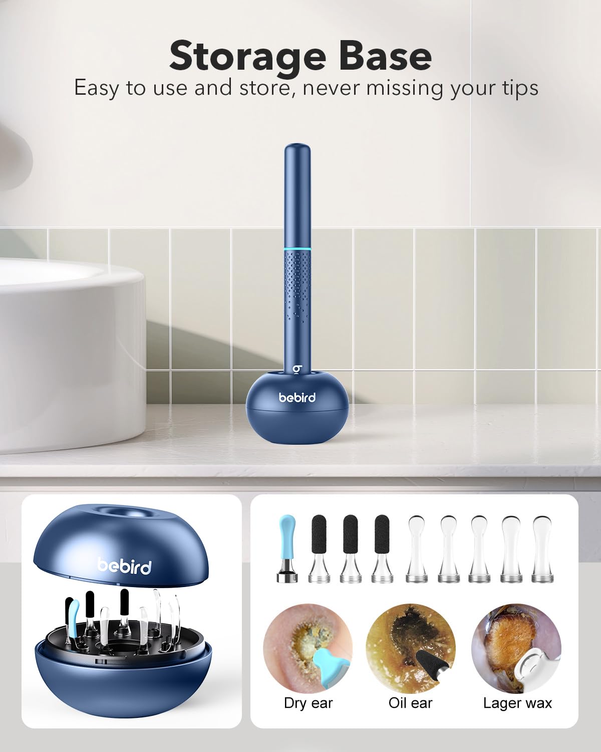Bebird M9 Ear Care Wax Removal Tool Camera Cleaning Kit- Wireless Cleaner Ear Viewing Scope OTO-Scope with Camera & Light - Vide
