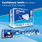 Attends Confidence Adult Unisex Disposable SmartCool Briefs, X-Large, 58-63 Waist, SecureGrip Tab Closure, Ultimate Absorbency,