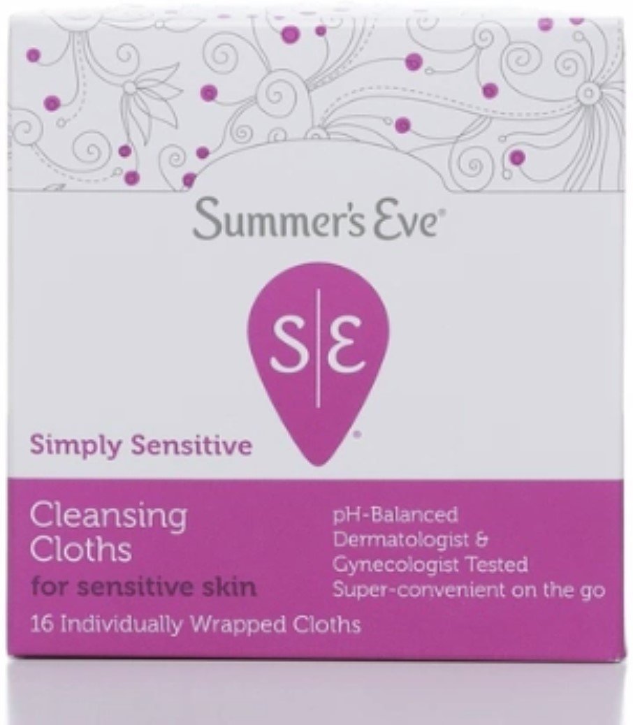 Summer's Eve Cleansing Cloth | Simply Sensitive | 16 Count | Pack of 3