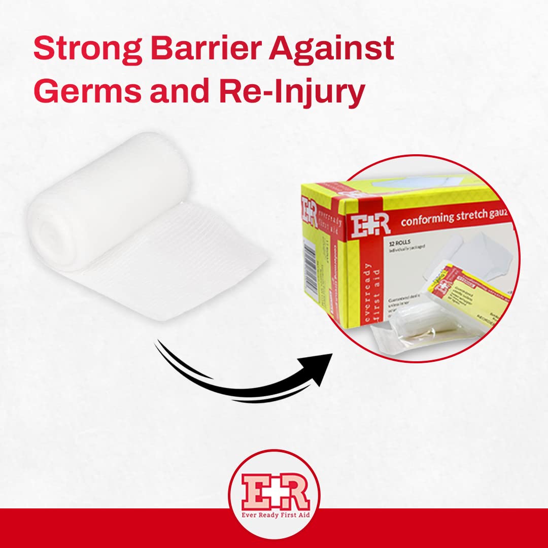 Ever Ready First Aid Sterile Conforming Gauze Roll Bandage - Box of 12-2 inch
