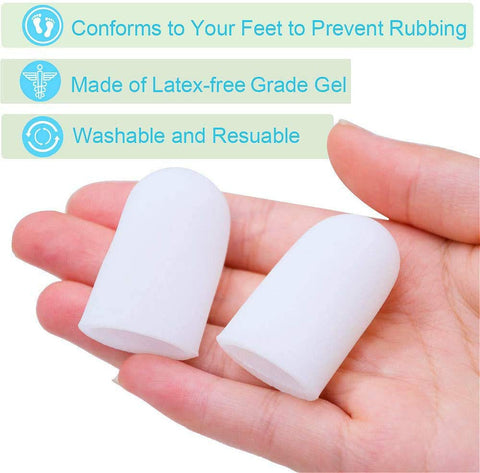 Povihome 10 Pack Toe Caps, Toe Sleeves, Toe Protectors - for Middle Toe Blisters, Corns, Injured Toenails and Hammer Toe Protect