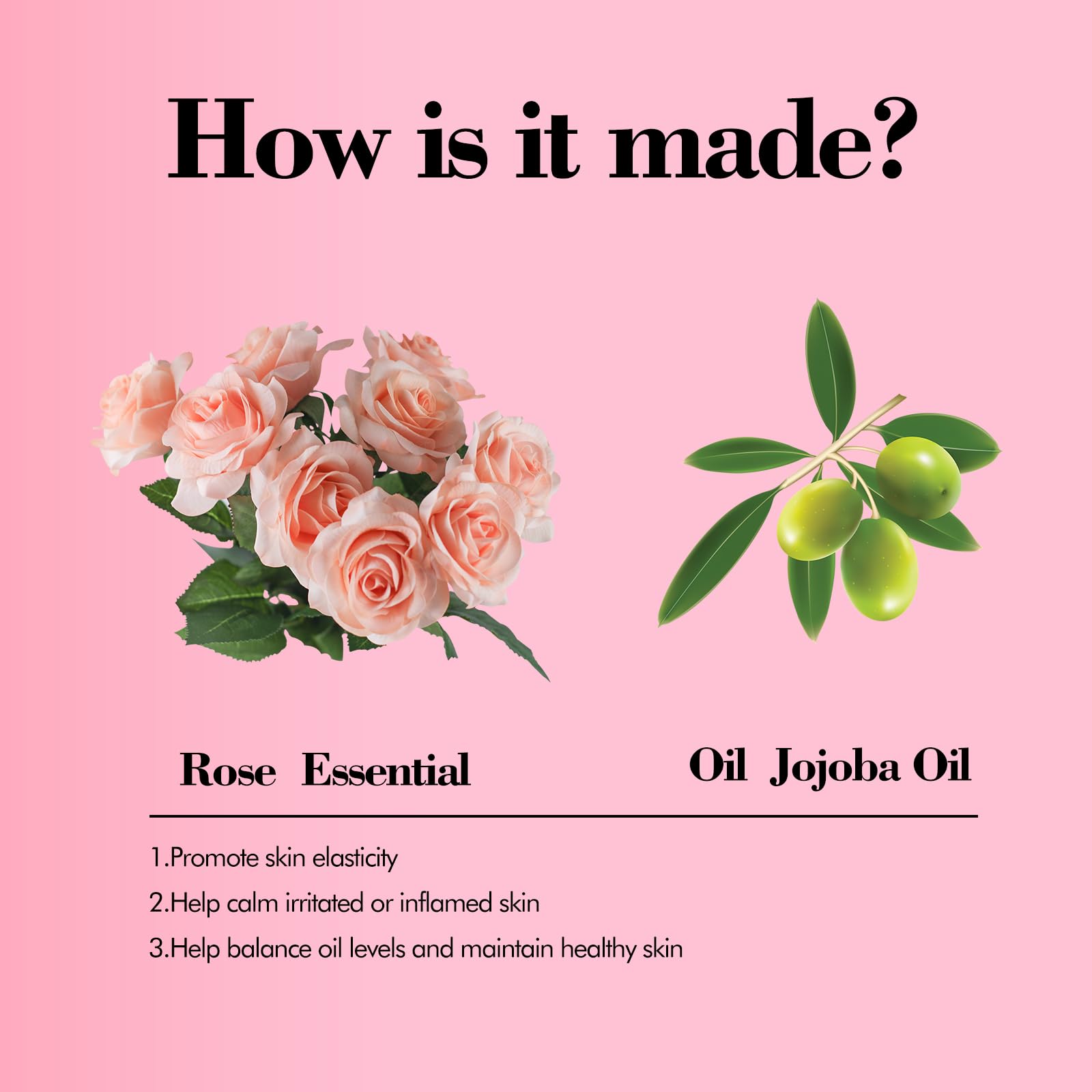 Rose Essential Oil Roll On, Mumianhua Diluted Rose Oil Touch Essential Oil, Aromatherapy Roller Oil for Skin, Body, Hair, Women,