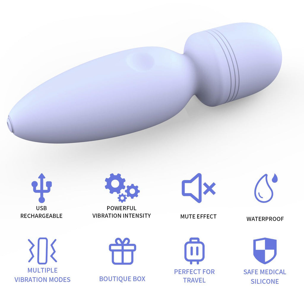 Fuwyiy Mini Manual Back Massagers,Gifts for Women Small Cordless Handheld Massager with 10 Modes, Personal Handheld Massager for