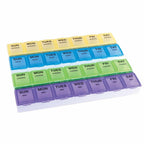 EZY DOSE Weekly (7-Day) Pill Case, Medicine Planner, Vitamin Organizer Box, Large Compartments with Rounded Base, 4 Times a Day,