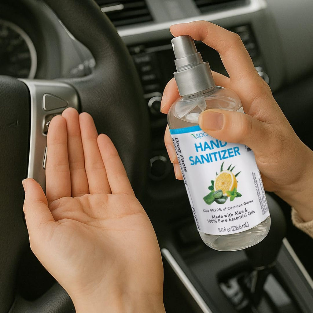 SpaRoom 8 oz Hand Sanitizer - Lemon Essential Oil, 70% Alcohol