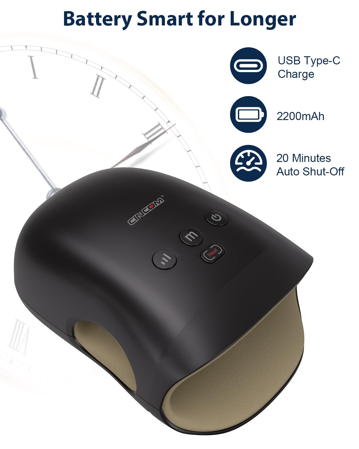 CINCOM Hand Massager - Cordless Hand Massager with Heat and Compression for Arthritis and Carpal Tunnel, Gifts for Women(Rose)