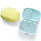 MEACOLIA 2 Pack 8 Compartments Travel Pill Organizer Box Moisture Proof Small Pill Case for Pocket Purse Daily Pill Holder Conta