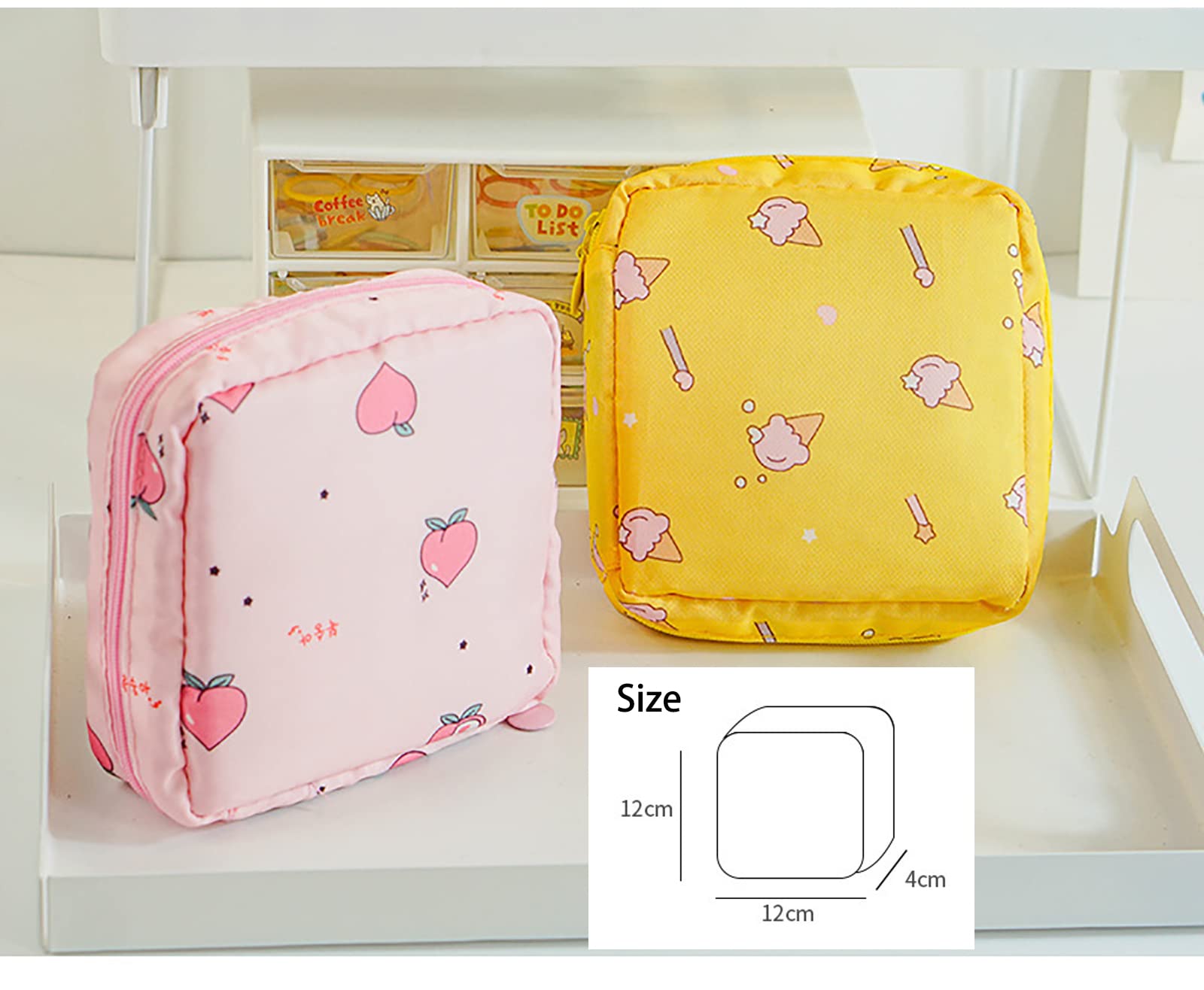 2 Pack Sanitary Napkin Storage Bag Small Portable Menstrual Cup Nursing Pad Storage Pouch, Traveler Friendly Menstrual Period Ba