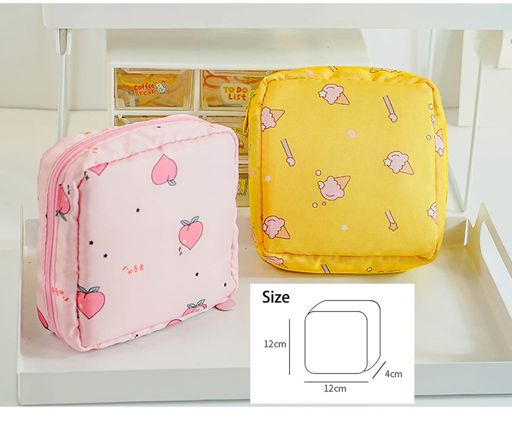 2 Pack Sanitary Napkin Storage Bag Small Portable Menstrual Cup Nursing Pad Storage Pouch, Traveler Friendly Menstrual Period Ba