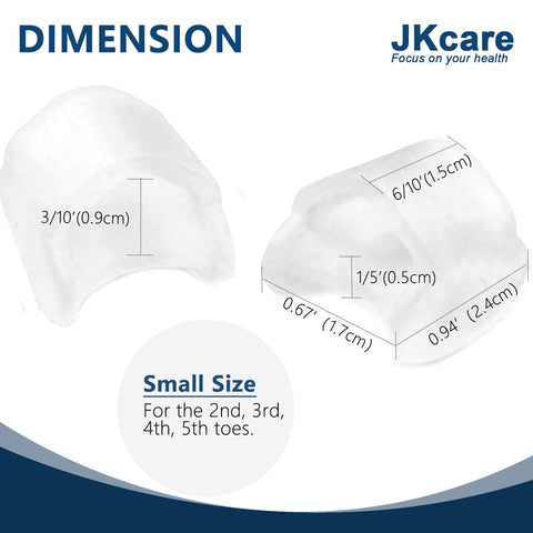 JKcare Pinky Toe Separators (Single Loop), Little Toe Spacers & Protectors for Overlapping Toe, Bunionette, Corn and Blister -10