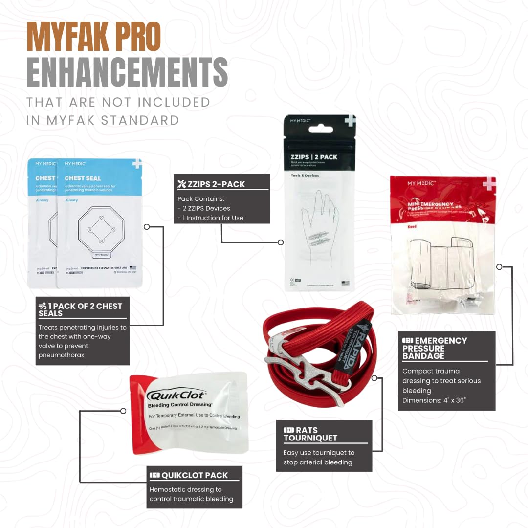 My Medic MyFAK PRO First Aid Kit Bag - Emergency Survival Essentials, Medical Accessories, Rescue Necessities & Supplies For Hom