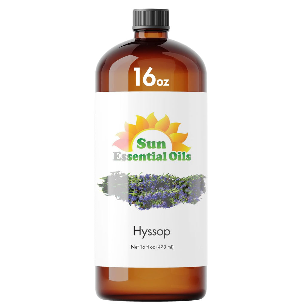 Sun Essential Oils - Hyssop Essential Oil 16oz for Aromatherapy, Diffuser, Soothing, Relaxation