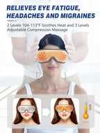 Eye Massager with Heat, Valentines Day Gifts for Her Him, Heated Eye Massager for Migraines with Compression and Bluetooth, Eye