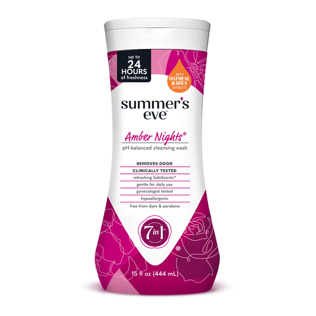 Summer's Eve Amber Nights with Oat and Shea Extracts, Daily Refreshing Feminine Wash, Removes Odor, pH balanced, 15 fl oz