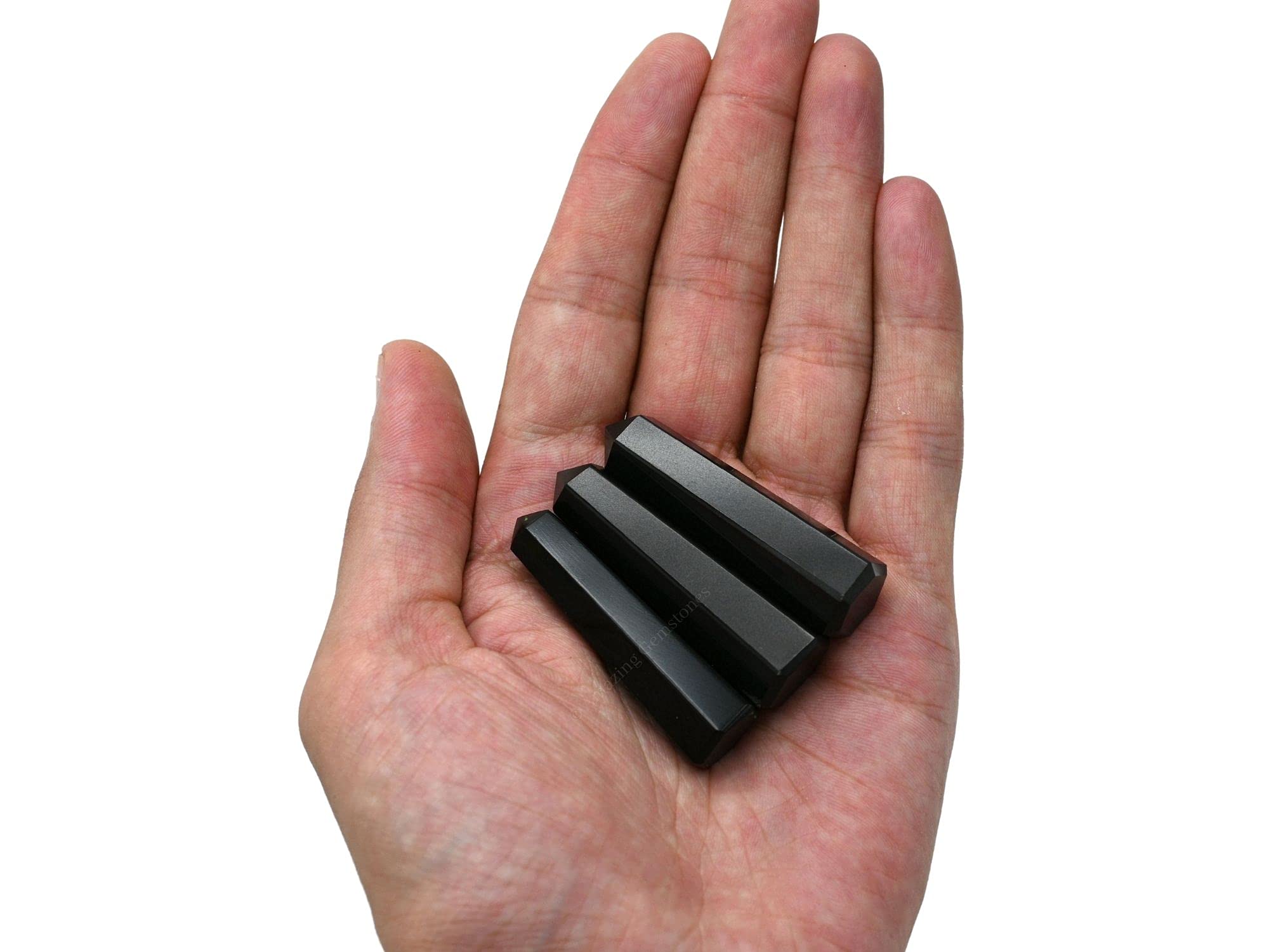 Black Agate Crystal Towers ~ Natural Healing Crystal Point Obelisk for Reiki Healing and Crystal Grid (2 to 3 INCH)