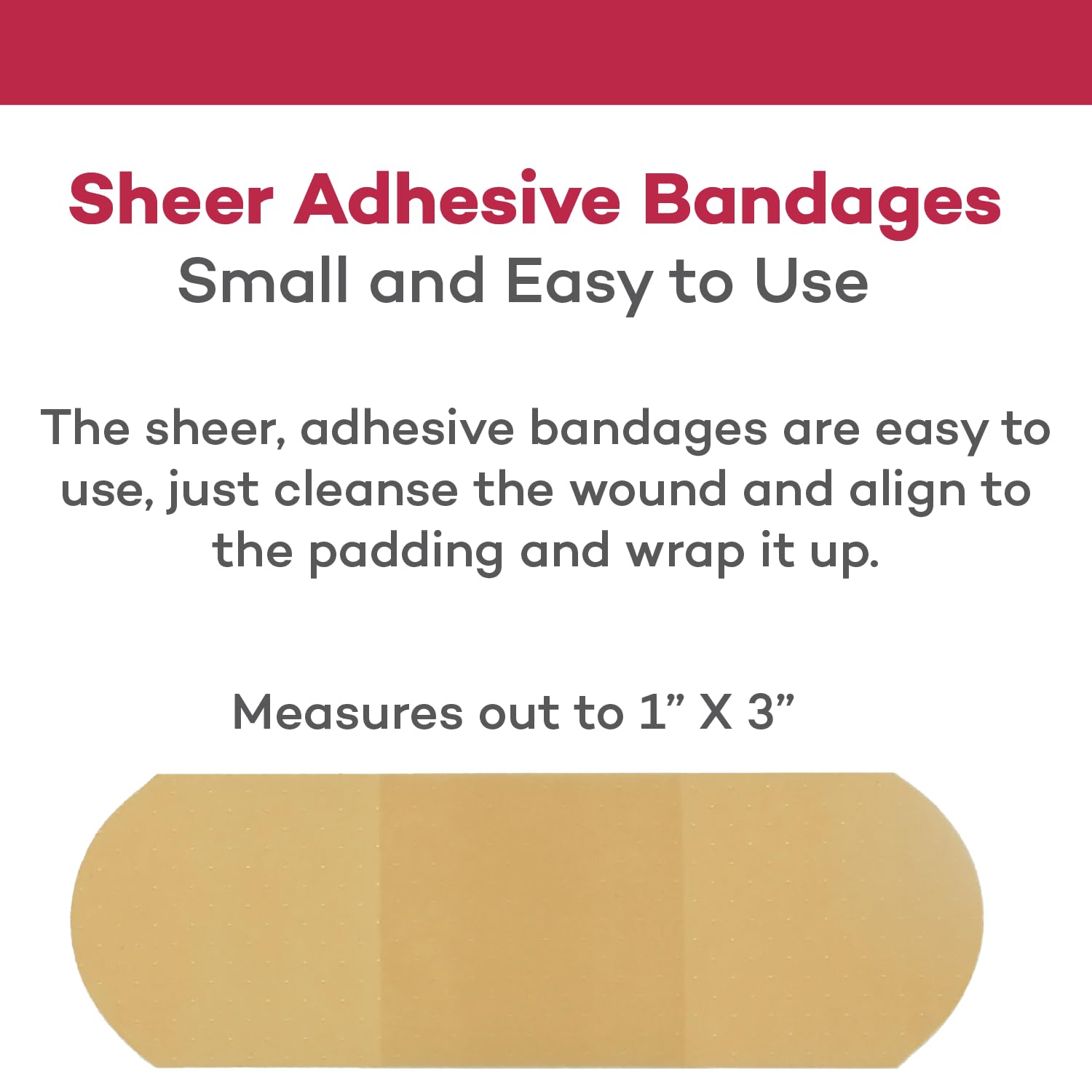 Dealmed Sheer Plastic Flexible Adhesive Bandages - 100 Count (3 Pack) Bandages with Non-Stick Pad, Latex Free, Wound Care for Fi