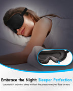 Arboleaf Sleep Mask, Sleep Eye Mask, Comfort Sleeping Mask, Adjustable Fit Sleep Masks for Women, Contoured for Zero Pressure, S