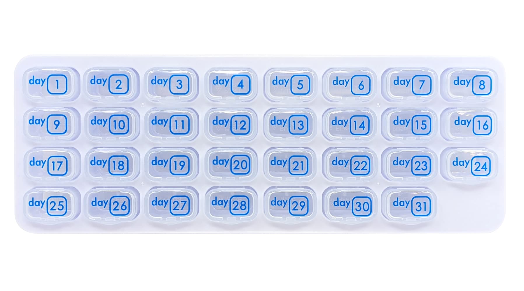 31 Day Monthly Pill Box Organizer Planner with Daily Removable Medication Pods, Great Travel Med Dispenser