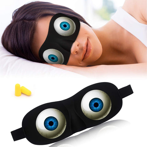 Tphon Eye Sleep Mask Funny Blindfold for Women Men Kid, Upgraded 3D Contoured 100% Blackout Sleeping Mask with Adjustable Strap,