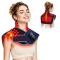 Cordless Red Light Therapy for Neck Shoulders, 660nm & 850nm Infrared Light Therapy Wrap with 5000mAh Rechargeable Battery, Time