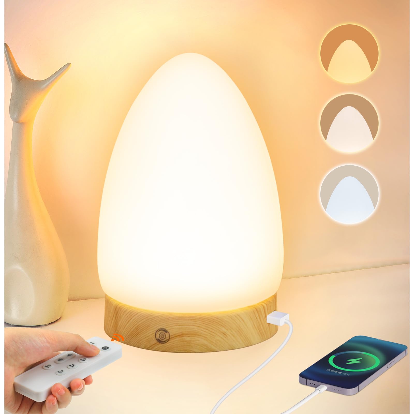 Hopihe Light Therapy Lamp, UV-Free 10000Lux Sunlight Lamp with Touch & Remote Control, Memory Function Happy Sun Lamp 4 Adjustab