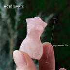 Apengshi Natural Rose Quartz Goddess Image Hand-Carved Female Model Collect Sculpture Crafts Healing Crystal Meditation Yoga Bal