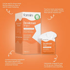 FOMIN Acidified Travel Deodorant Wipes For Women & Men - 50 Count - Citrus Harmony - pH Balanced, Mini Deodorant Travel Size Wip