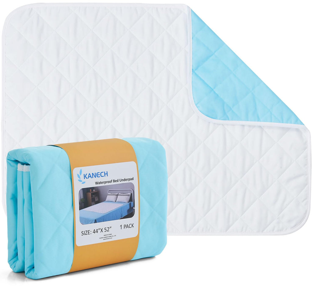 KANECH Bed Pads Washable Waterproof, 44x52 (Pack of 1), Large Bed Pad, Incontinence Bed Pads Reusable, Waterproof Mattress Prote