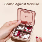 Small Pill Box, BPA Free Pill Case with 4 Large Compartmensts to Hold Vitamins, Moistureproof Portable Pill Box Organiser for Tr