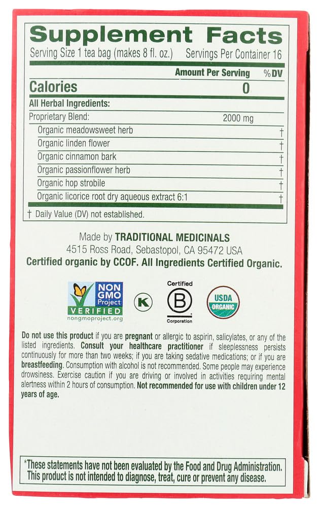 Traditional Medicinals Tea Cold Care Pm, 16 Count (Pack Of 6)