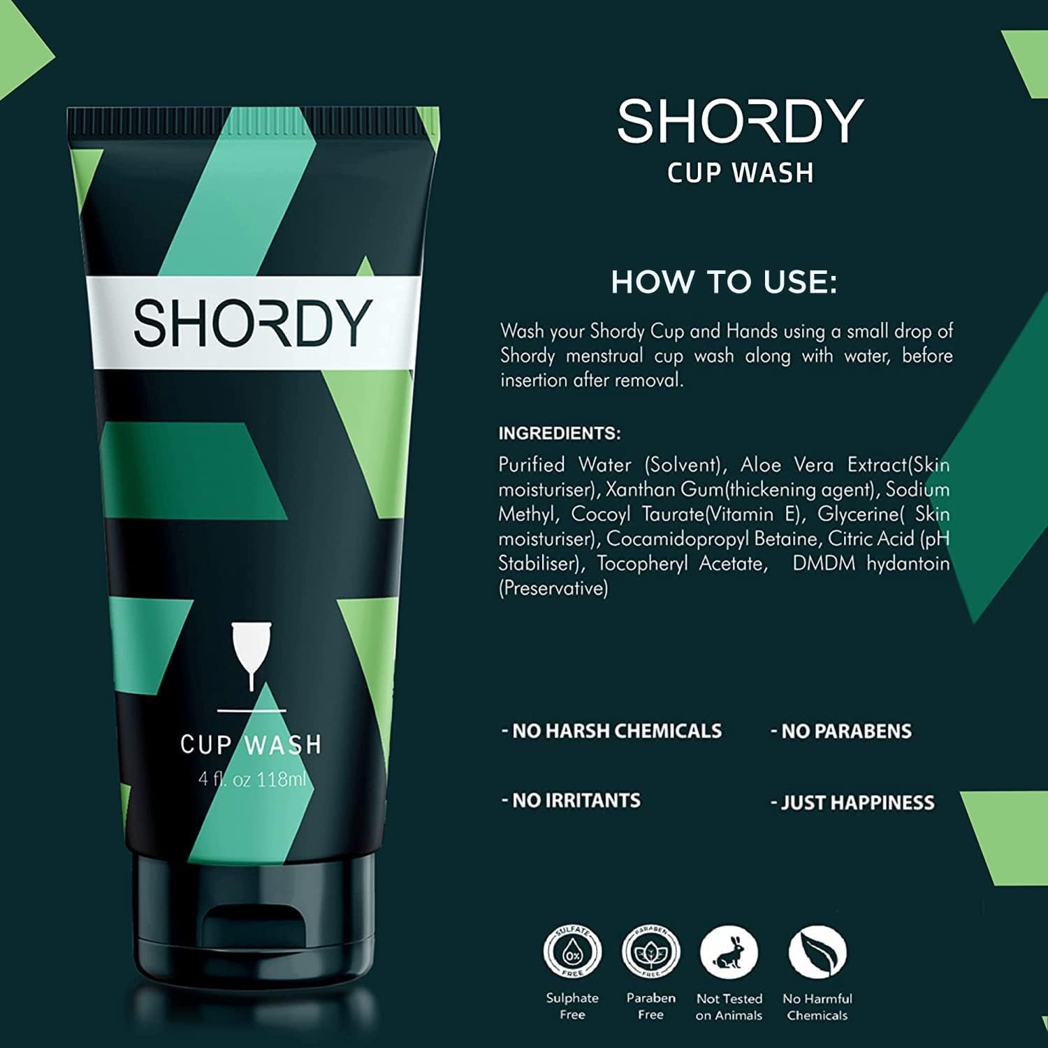 SHORDY Menstrual Cup Wash & Cleaner - pH-Balanced, Unscented Feminine Cleanser for Period Cups & Discs | Natural Silicone Soap,