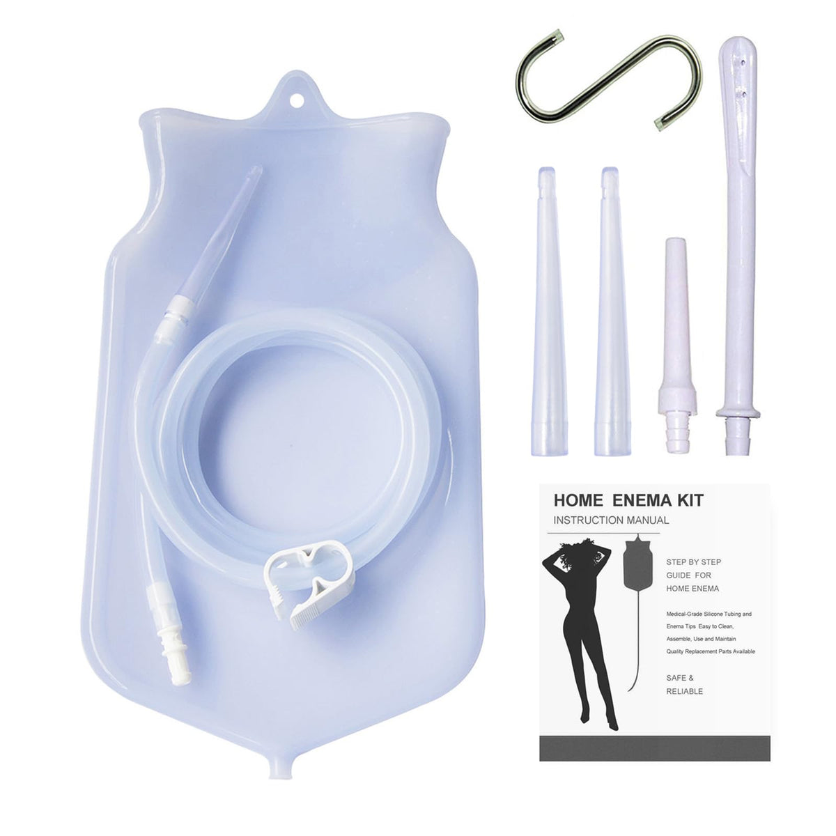 Silicone Enema Bag Kit for Colon Cleansing Home Enemas for Men Women