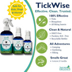 3 Moms Organics TickWise | DEET- Free, Tick and Insect Repellent | Plant Based Essential Oils and All Natural Ingredients | Safe