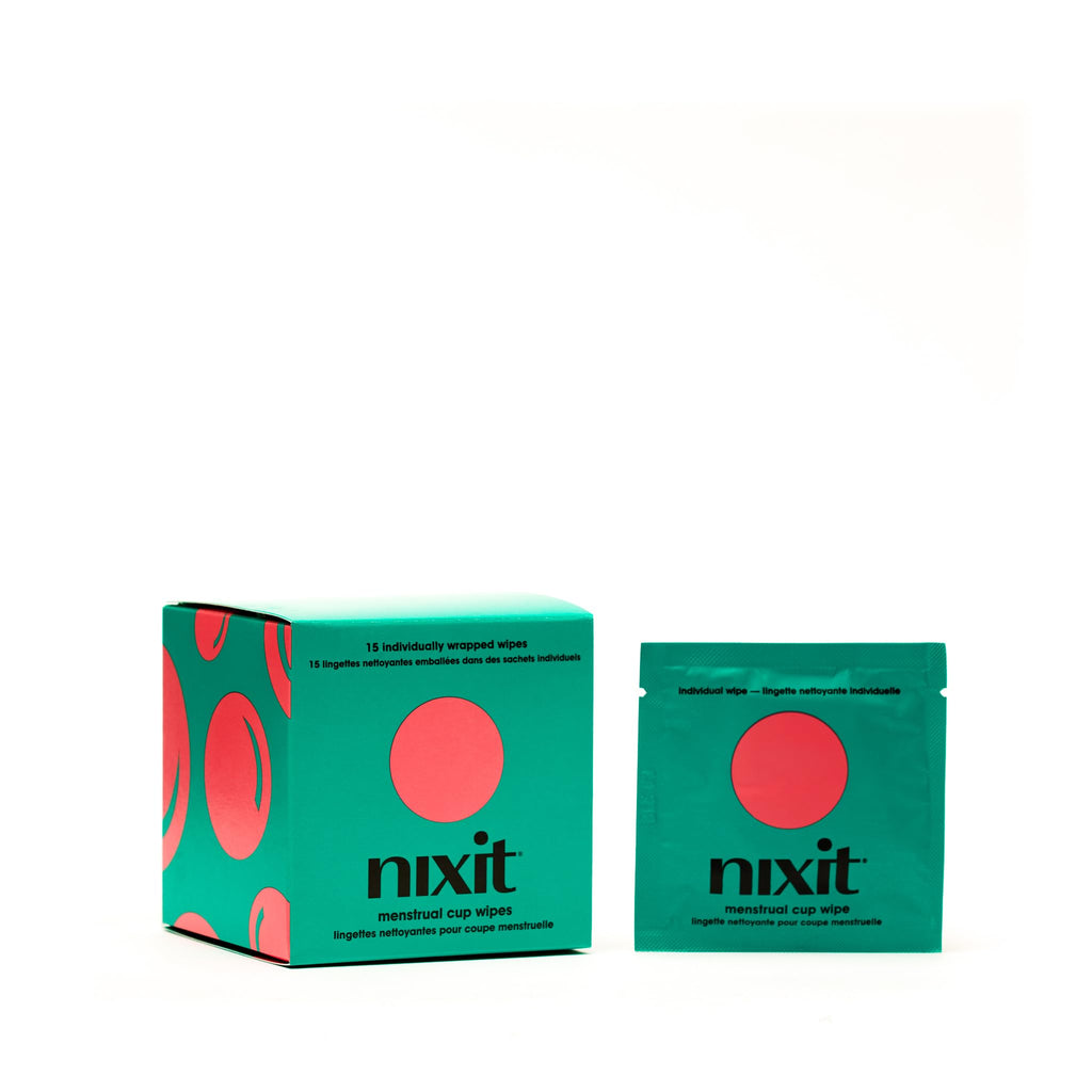 nixit Menstrual Cup Wipes | Feminine Cleansing Wipes for Period Cups & Vulvas | Fragrance-Free | pH Balanced | Biodegradable | P