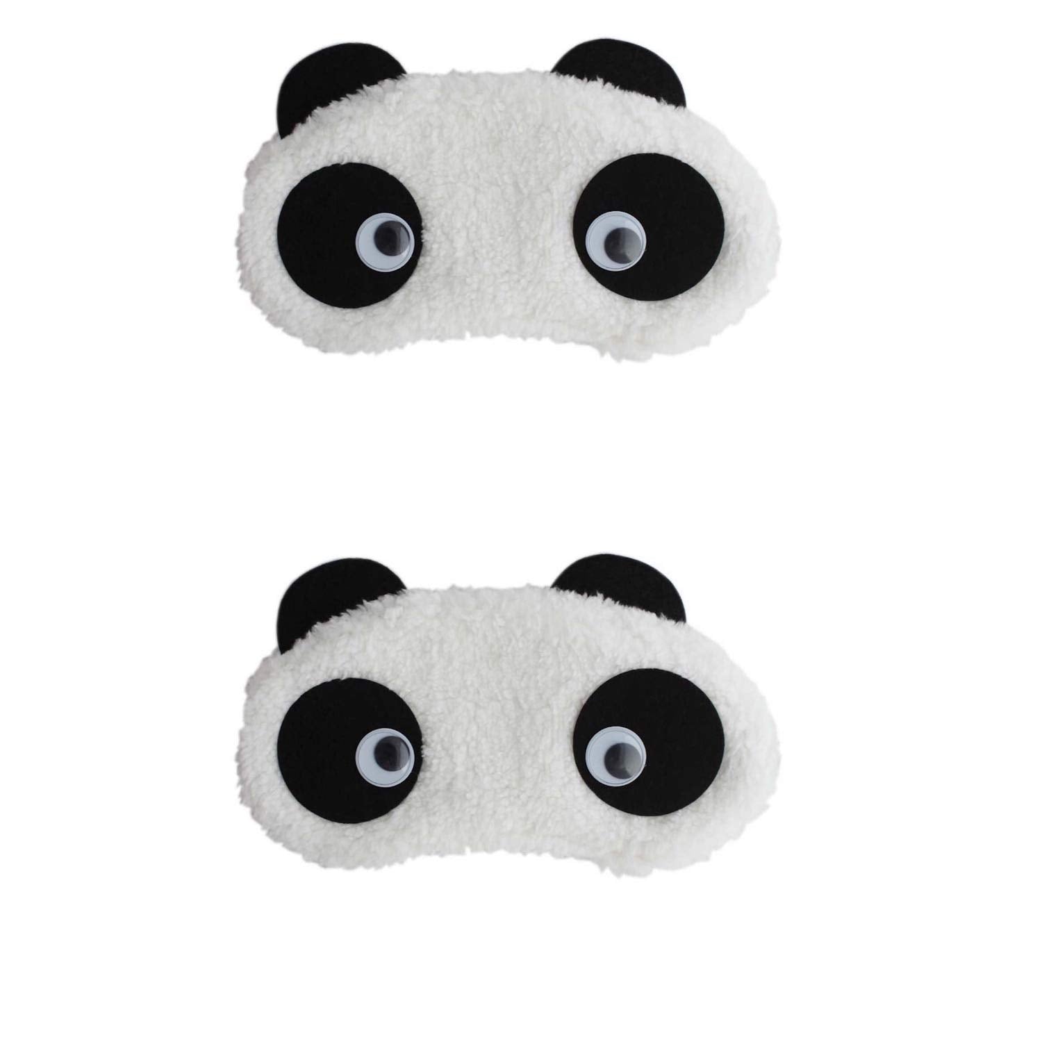 24X7 Emall Panda Cute Eye Shade, Eyepad, Eye Mask For Sleeping, Animal Soft Eye Shade (Panda Eyes Set Of 2)