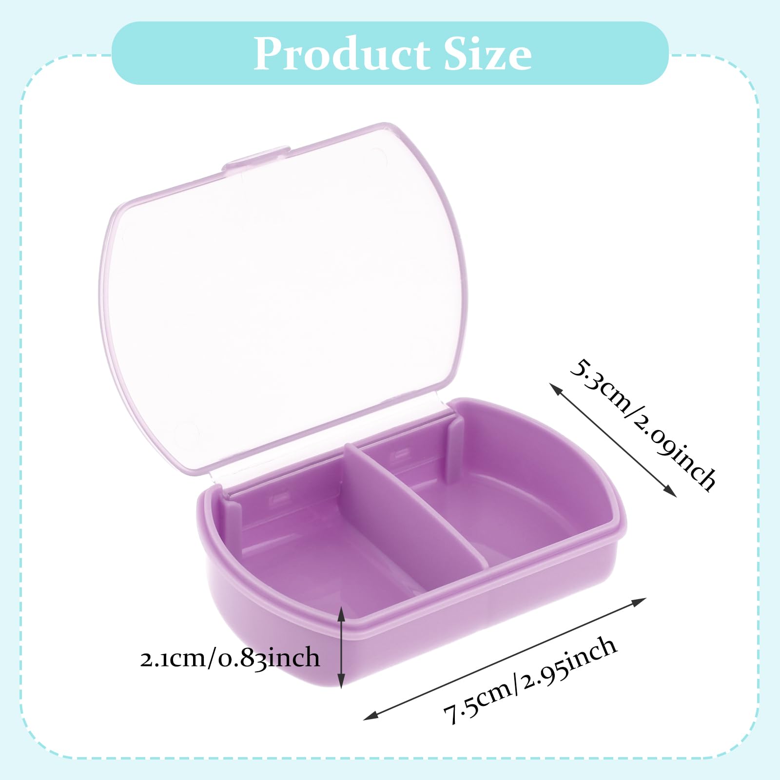 Sibba Pill Organizer Medicine Box Case Container Medication Supplement Kit Pocket Holder Bottle Dispenser 2 Times A Day Pillbox