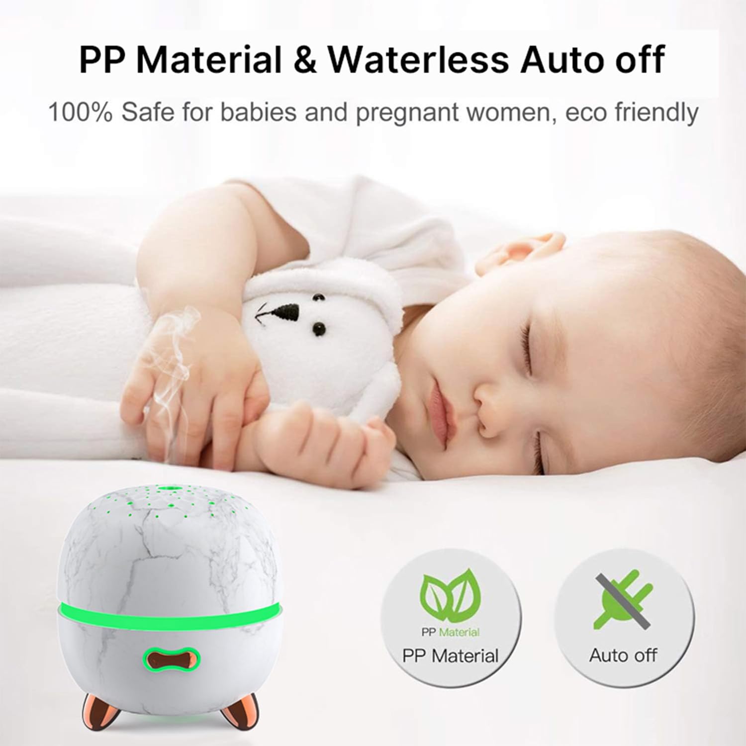Pinci Essential Oil Diffuser, 120ml Small Aromatherapy Diffuser, Ultrasonic Diffusers for Essential Oil, Cool Mist Humidifier wi