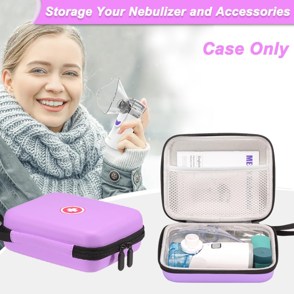 Klawdsky Carrying Case for Portable Nebulizer, Travel Medical Bag, Hard Emergency Medical Bag for Inhaler Spacer Case for Adults