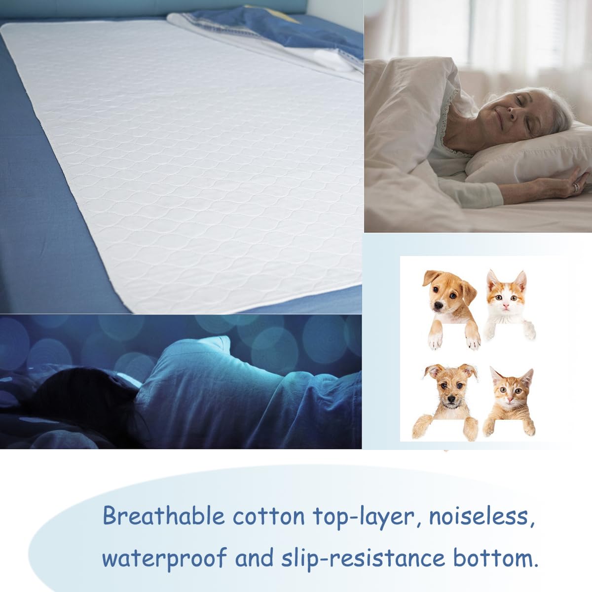 Careboree Bed Pad for Incontinence Reusable Underpad 36 X72 Fits King Bed Large Washable Waterproof Draw Sheet Mattress Protecto