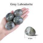 MAIBAOTA 1.6-2.0'' Grey Labradorite Crystal Large Reiki Natural Tumbled Polished Stones for Energy Witchcraft Therapy Meditation