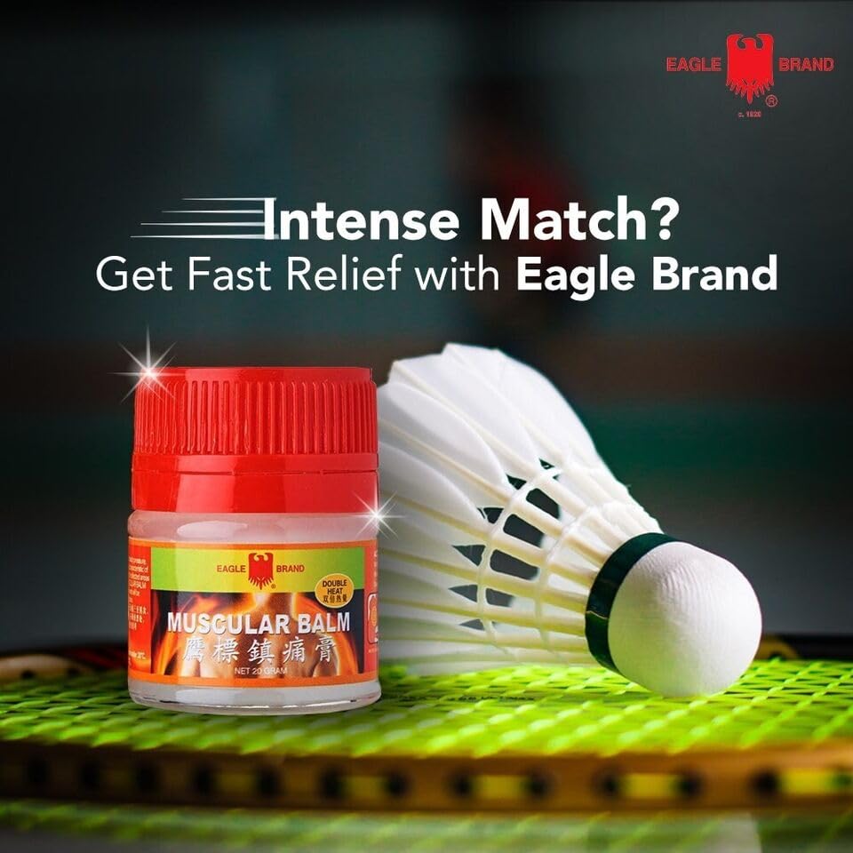 3 Packs - Twin Muscular Balm Eagle Essentail Oil - 6 Hu Dau Xoa Bop Balm Muscular Hieu Con O - 20g per Jar with 6 Jars per Order