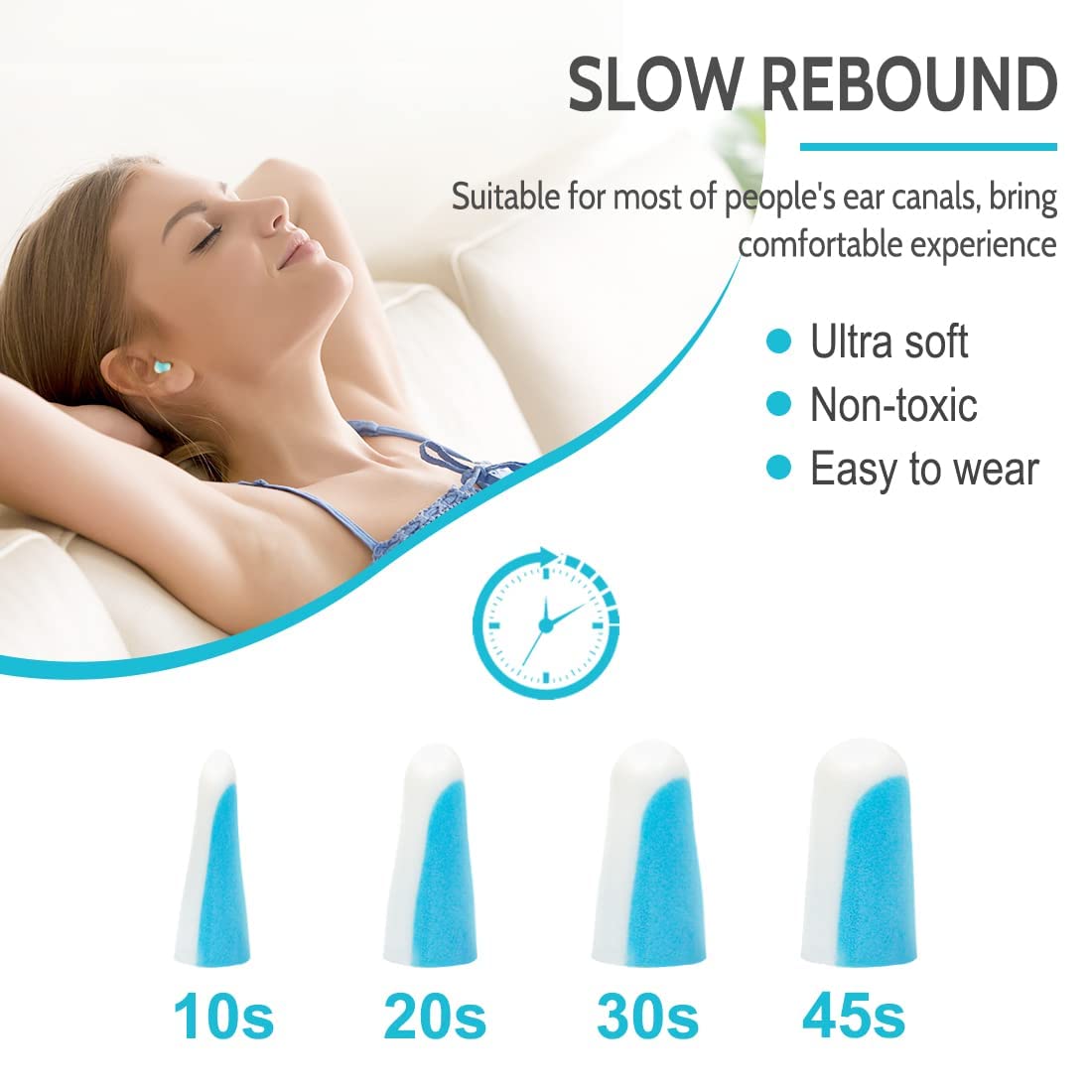 LYSIAN Noise Cancelling Earplugs for Sleep - 60 Pairs, 38dB Disposable Ear Plugs for Sleeping, Snoring, Shooting, Mowing Loud So